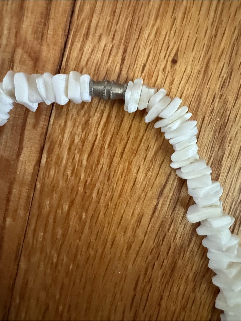 Shell Chip Necklace with Pastel Accents - White